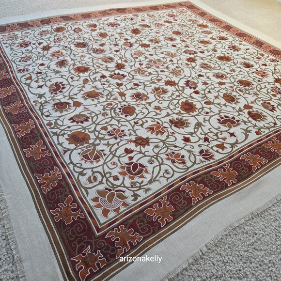 NWOT Metropolitan Museum of Art Wool & Silk Square Scarf Autumn Fall Colors NYC - Picture 11 of 16